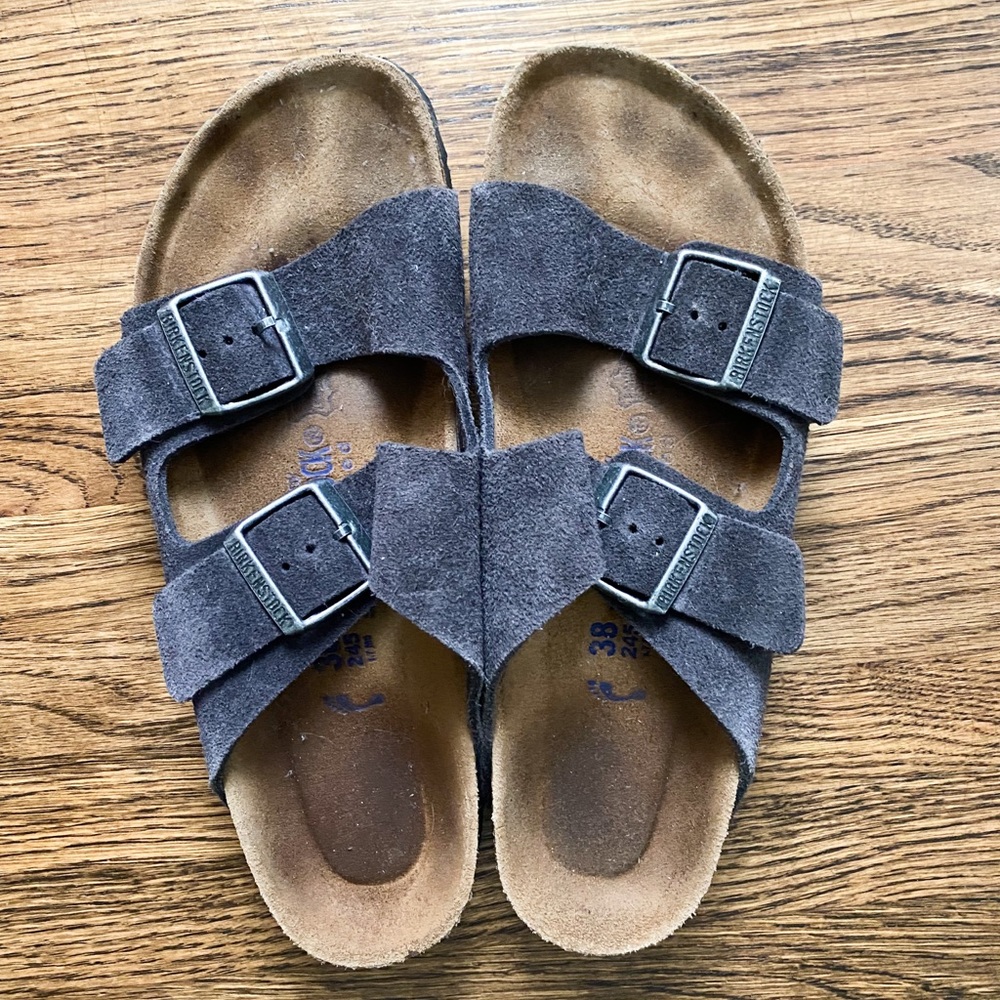Navy Suede Birkenstocks
